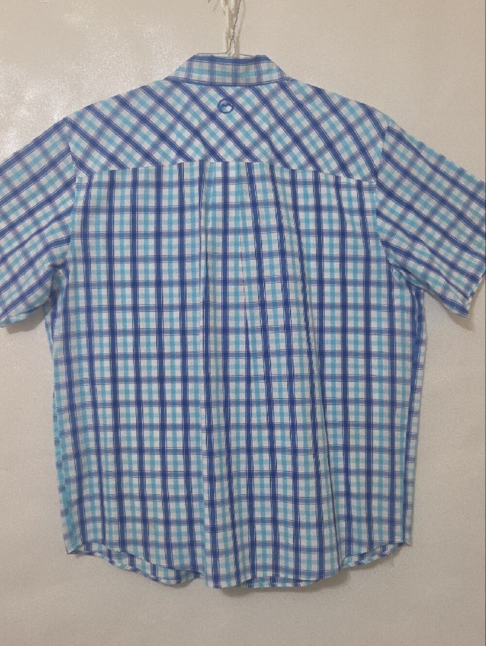 Magellan Outdoors Men’s Blue & Teal Plaid Short-Sleeve Button-Down Shirt - Sz XL - Picture 6 of 12